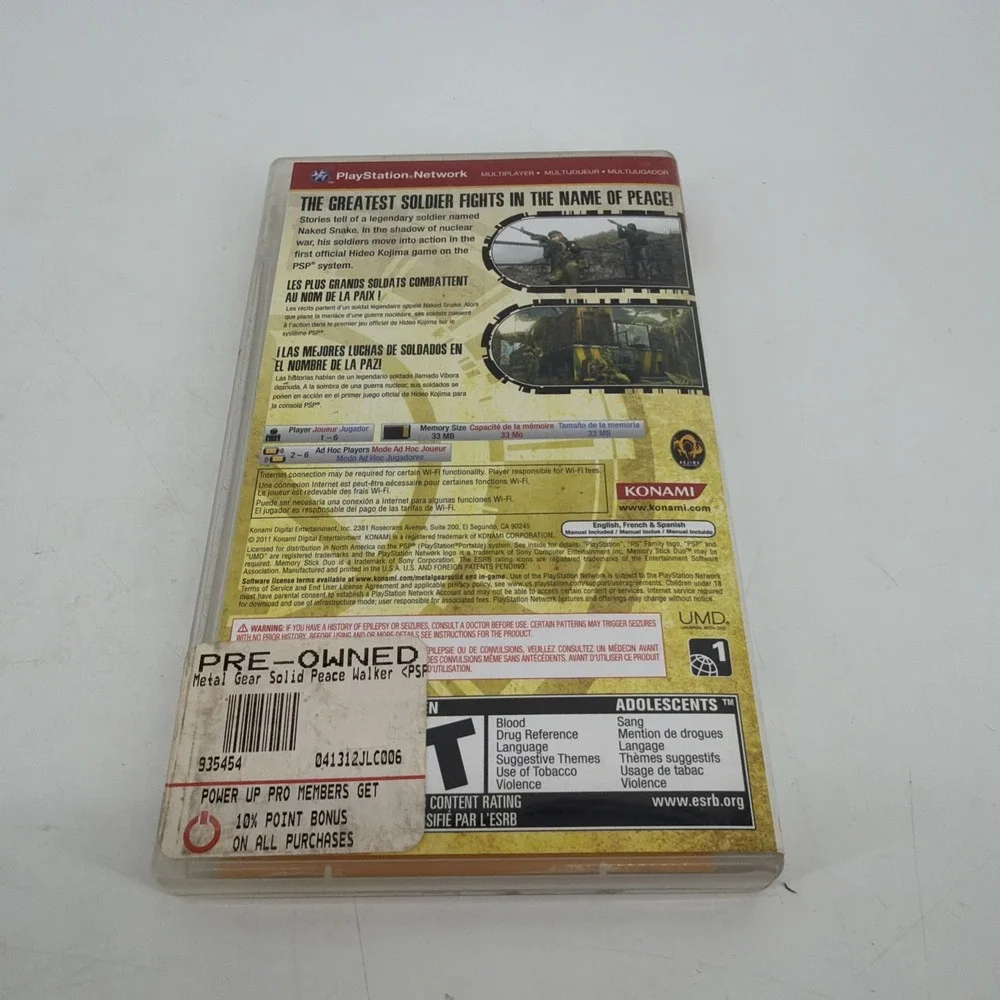 Metal Gear Solid: Peace Walker (Sony PSP, 2010) CIB Complete Greatest Hits